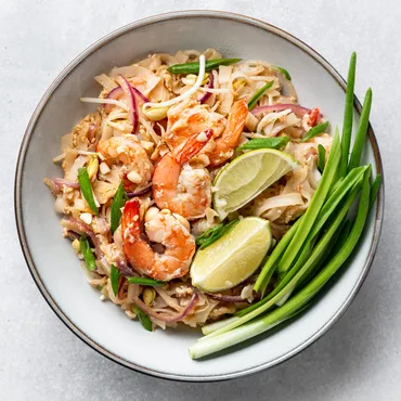 Perfect Shrimp Pad Thai in bowl
