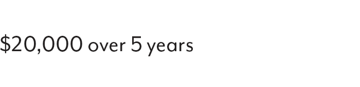 $20,000 over 5 years