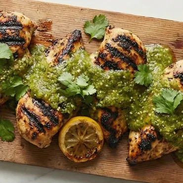 Grilled Chicken with Charred Lemon Salsa Verde