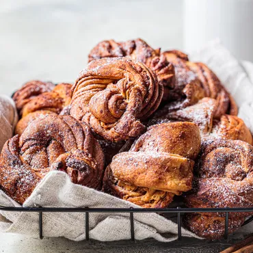 Cardamom Buns in a basket