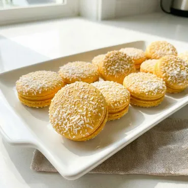 Mango Coconut Macarons