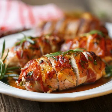 Prosciutto-Wrapped Chicken with Chianti Sauce
