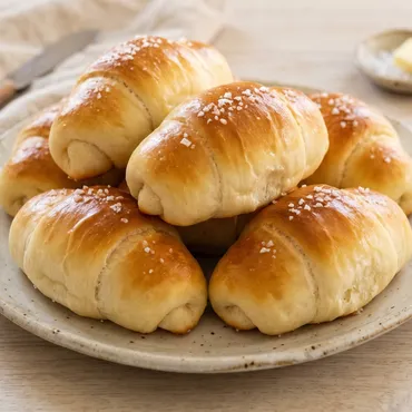 Korean Salt Bread rolls on plate