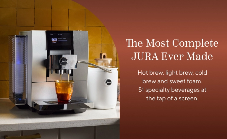 The most complete Jura ever made. Hot brew, light brew, cold brew and sweet foam. 51 specialty beverages at the tap of a screen.