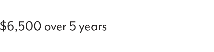 $6500 over 5 years